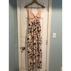 Love, fire spaghetti strap flowery maxi  dress